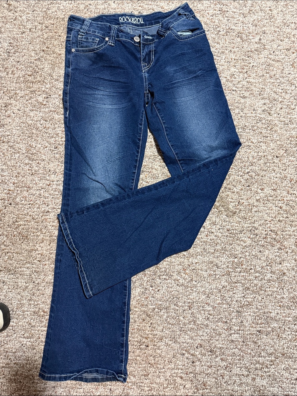 Rock n roll Dark Blue Women's Bootcut riding Jeans 26x32